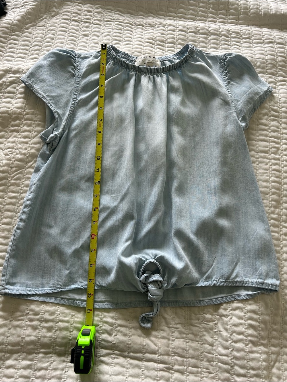 Light Blue Women’s Sleeve Tie-Front Top